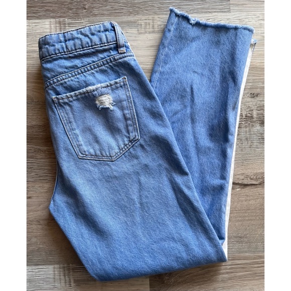 Bershka : straight cropped stripe side jeans - Picture 2 of 10